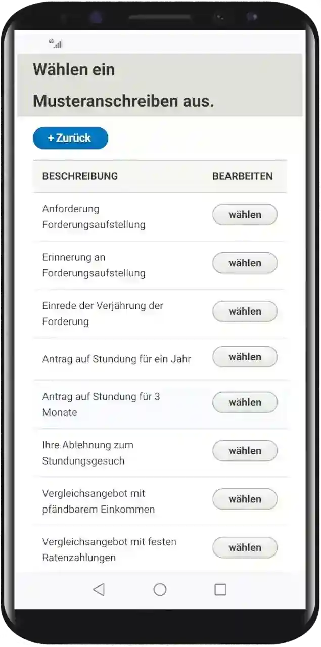 Übersicht Vergleichsangebot